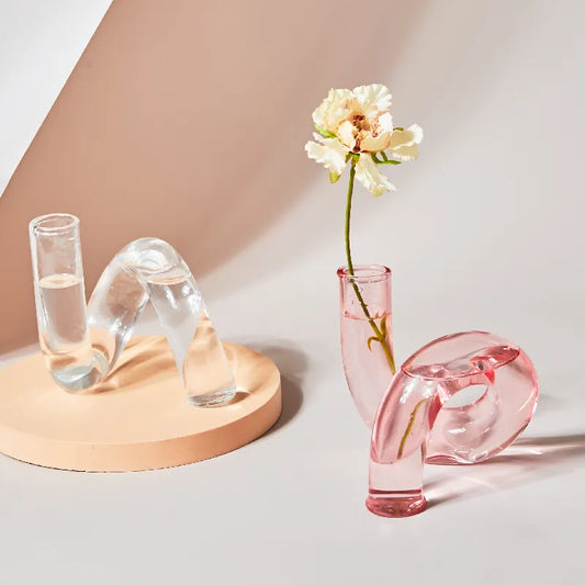Leif - Nordic Glass Knot Candlestick Vases